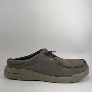 Clarks Driftlite Surf Shoes Slip On Gray Canvas Mule Mens Size 13 Step In